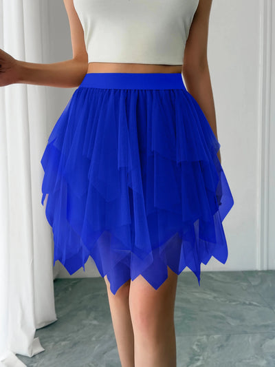 Asymmetrical Layered Chiffon Skirt -Women's Rave Outfits -Rave Mates