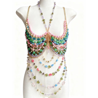 Beaded Festival Body Chain Top Collection 40+ Choices -Rave Tops -Rave Mates