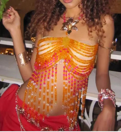 Beaded Festival Body Chain Top Collection 40+ Choices -Rave Tops -Rave Mates