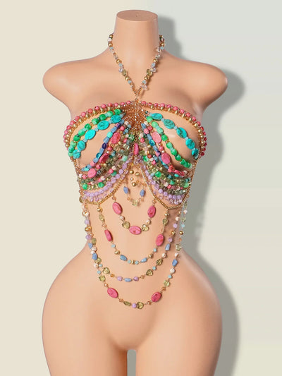 Beaded Festival Body Chain Top Collection 40+ Choices -Rave Tops -Rave Mates