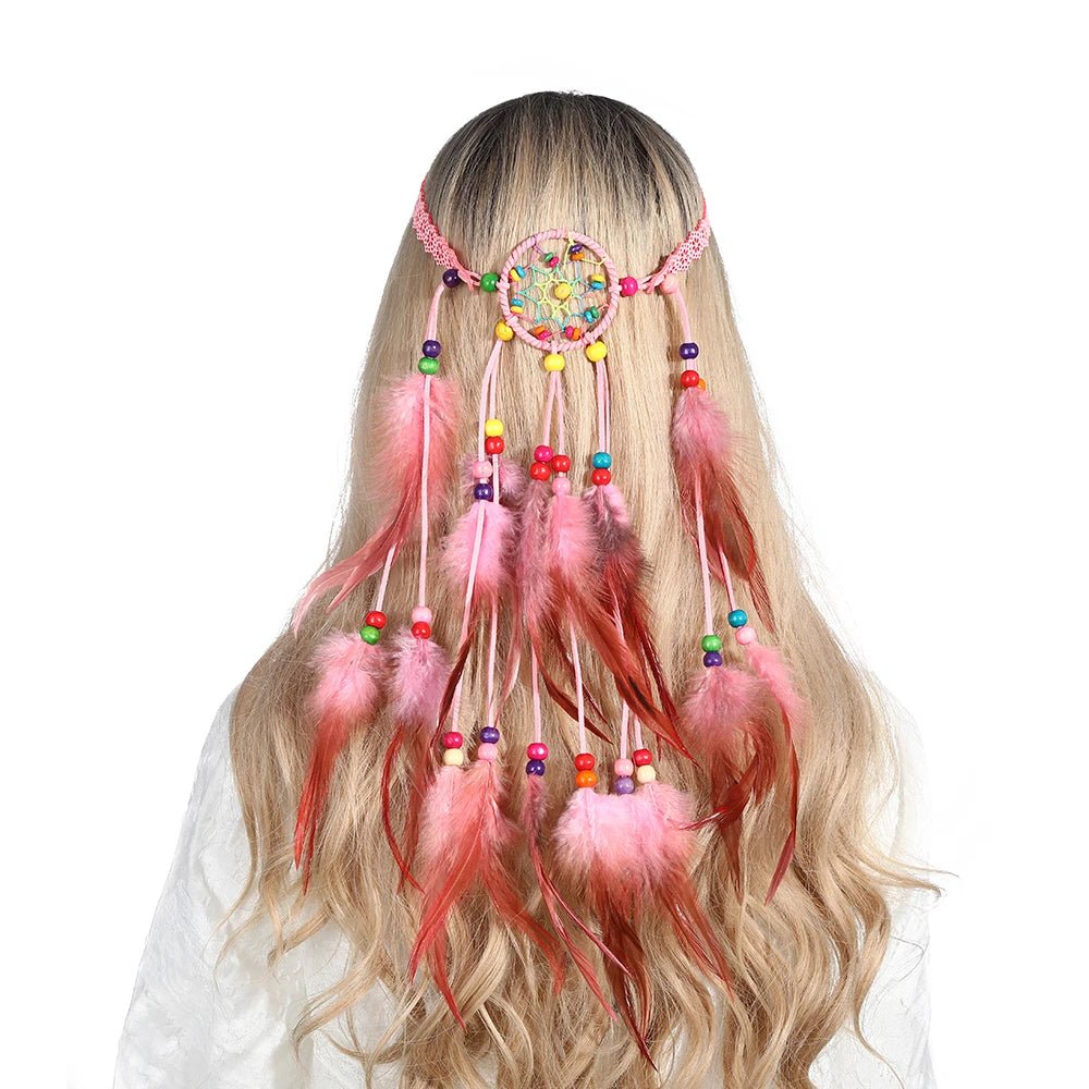 Boho Feather Festival Hair Headband – Rave Ready Accessory -Rave Outfit Addons -Rave Mates