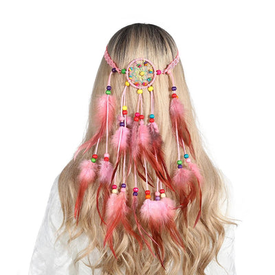 Boho Feather Festival Hair Headband – Rave Ready Accessory -Rave Outfit Addons -Rave Mates