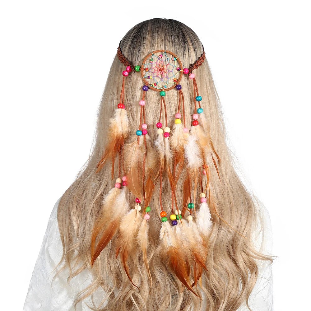 Boho Feather Festival Hair Headband – Rave Ready Accessory -Rave Outfit Addons -Rave Mates