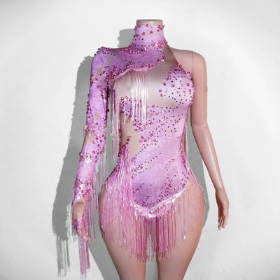 Embellished Fringe Rave Bodysuit – Sparkle Festival Outfit -Rave Bodysuits -Rave Mates