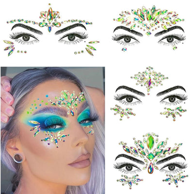 Glow In The Dark Face Crystal Stickers – Rave Festival Gems -Rave Outfit Addons -Rave Mates