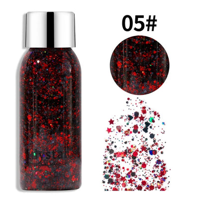 Julystar Face & Body Glitter Gel – Rave Festival Makeup -Rave Outfit Addons -Rave Mates