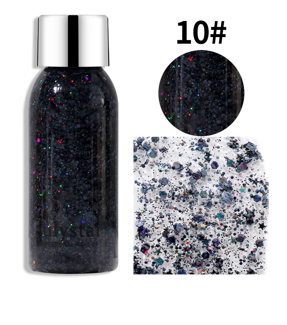Julystar Face & Body Glitter Gel – Rave Festival Makeup -Rave Outfit Addons -Rave Mates