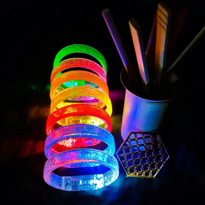 LED Glow Bracelets – 7 Colour Rave Party Wristbands -Rave Outfit Addons -Rave Mates