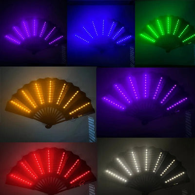 LED Light Up Rave Fan – 10 Inch Festival Hand Fan -Rave Fans -Rave Mates