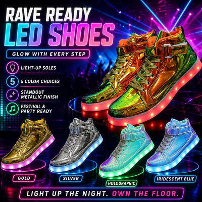 LED Light Up Rave Sneakers -Rave Shoes -Rave Mates