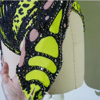 Neon Cut-Out Rhinestone Rave Bodysuit – 4 Style Choices -Rave Bodysuits -Rave Mates