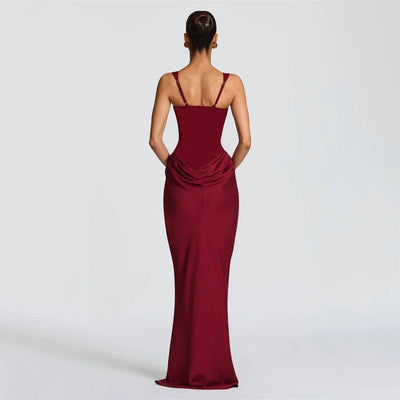 Night Out Ready Draped Maxi Dress – Elegant Party Gown -Going Out Dresses -Rave Mates