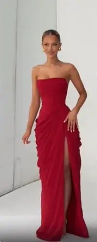 Night Out Ready Draped Maxi Dress – Elegant Party Gown -Going Out Dresses -Rave Mates