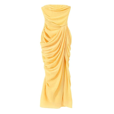 Night Out Ready Draped Maxi Dress – Elegant Party Gown -Going Out Dresses -Rave Mates