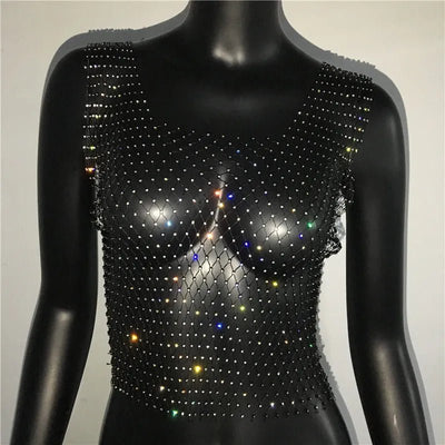 Rhinestone Mesh Rave Top -Rave Tops -Rave Mates