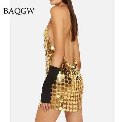 Sequin Body Chain Dress -Women's Rave Outfits -Rave Mates