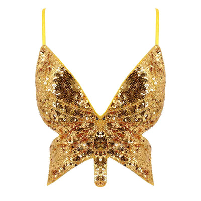 Sequin Butterfly Rave Top – Sparkly Festival Crop Top -Rave Bras -Rave Mates