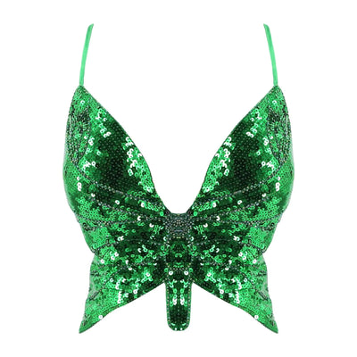 Sequin Butterfly Rave Top – Sparkly Festival Crop Top -Rave Bras -Rave Mates