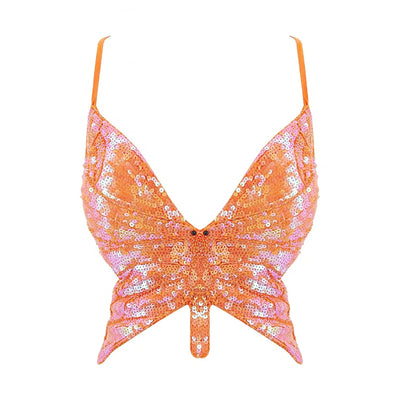 Sequin Butterfly Rave Top – Sparkly Festival Crop Top -Rave Bras -Rave Mates