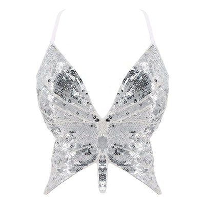 Sequin Butterfly Rave Top – Sparkly Festival Crop Top -Rave Bras -Rave Mates