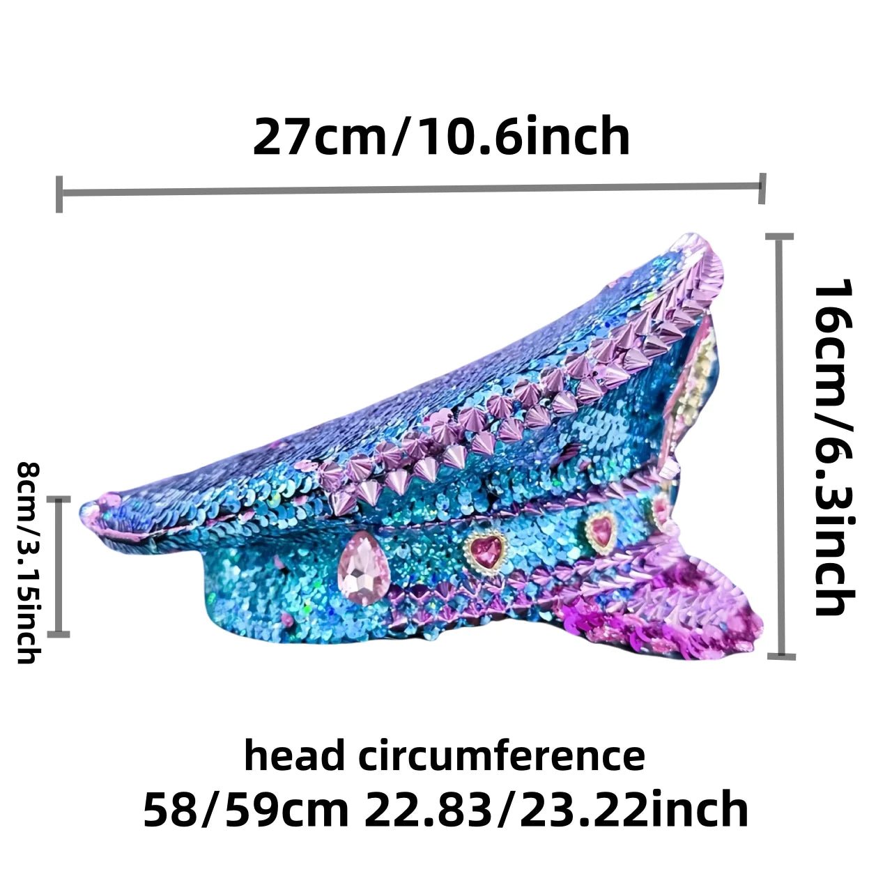 Sequin Festival Captain Hat with Gems – 20 Style Choices -Rave Accessories -Rave Mates