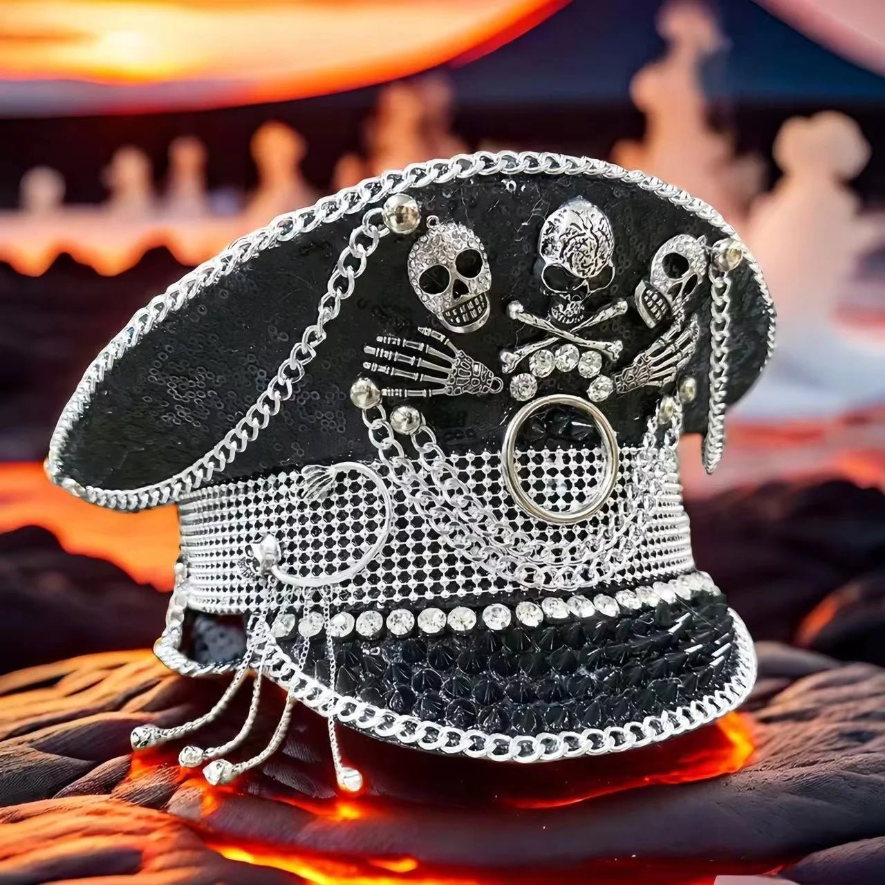 Sequin Festival Captain Hat with Gems – 20 Style Choices -Rave Accessories -Rave Mates