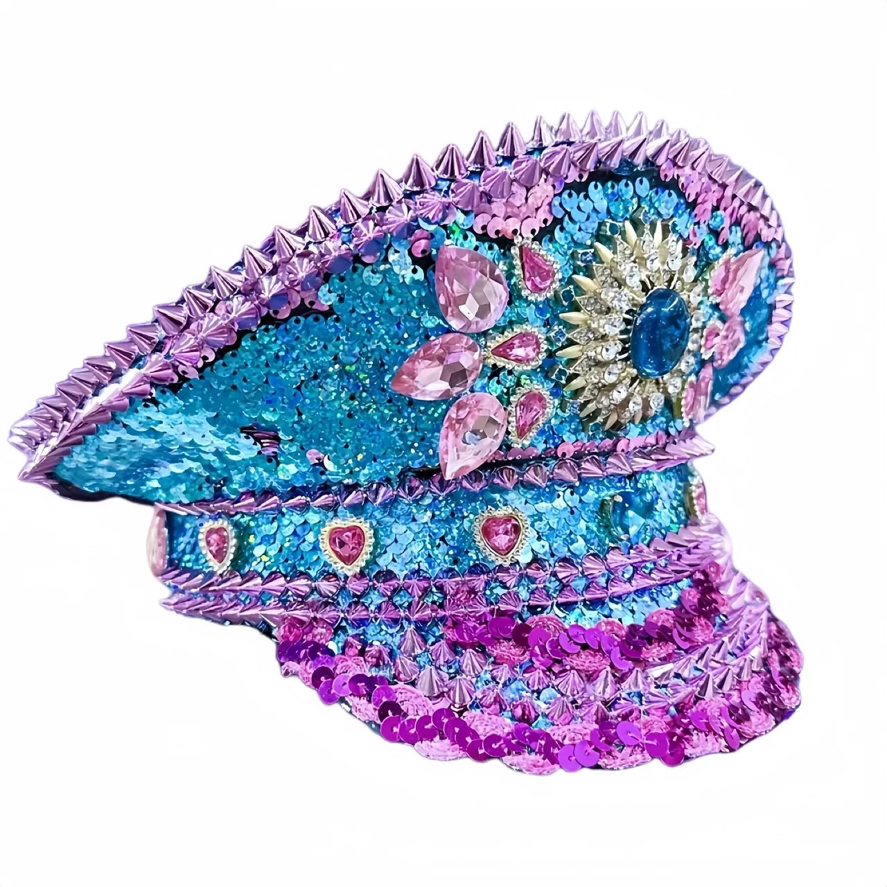 Sequin Festival Captain Hat with Gems – 20 Style Choices -Rave Accessories -Rave Mates