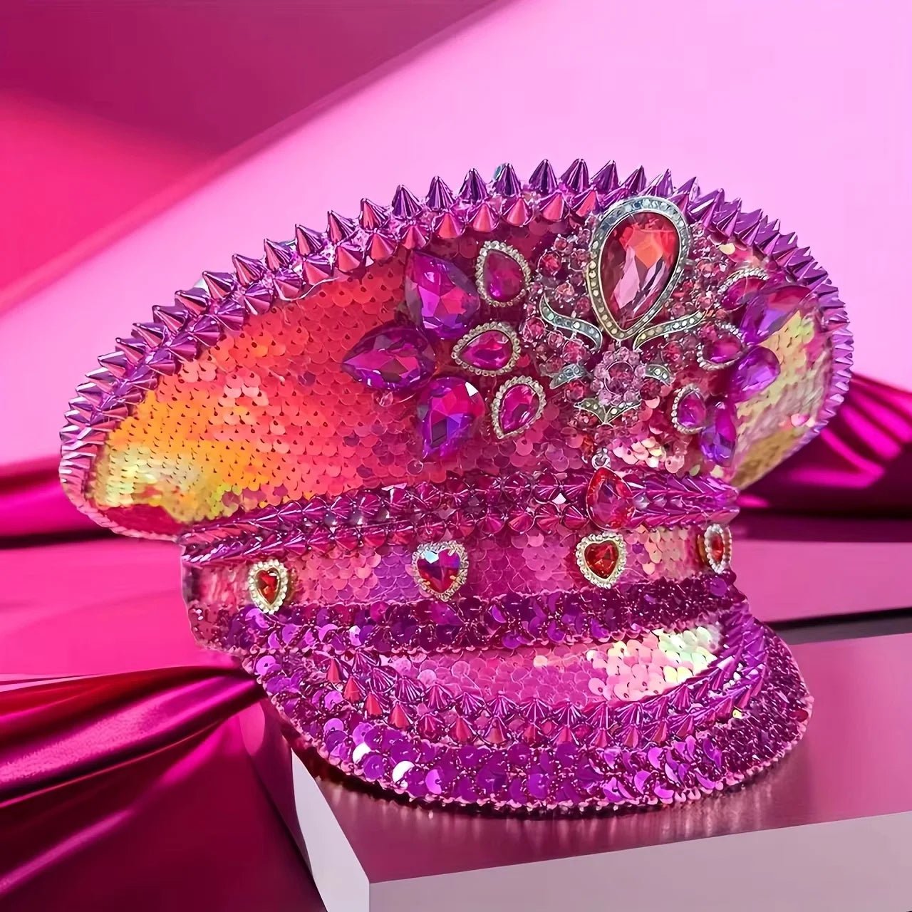 Sequin Festival Captain Hat with Gems – 20 Style Choices -Rave Accessories -Rave Mates