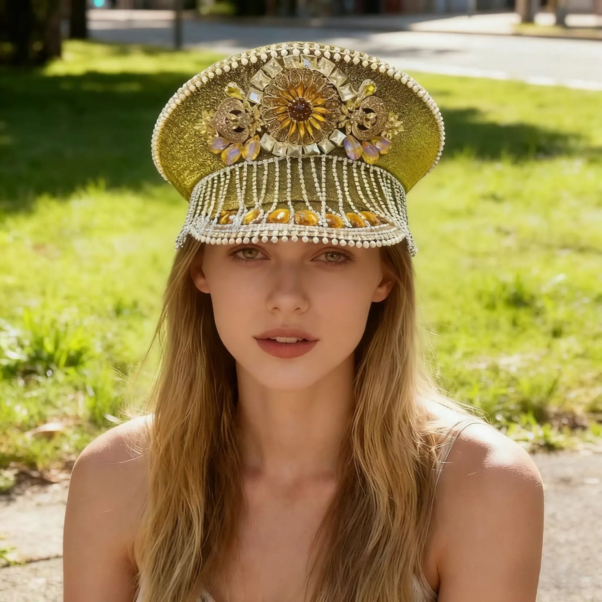 Sequin Festival Captain Hat with Gems – 20 Style Choices -Rave Accessories -Rave Mates