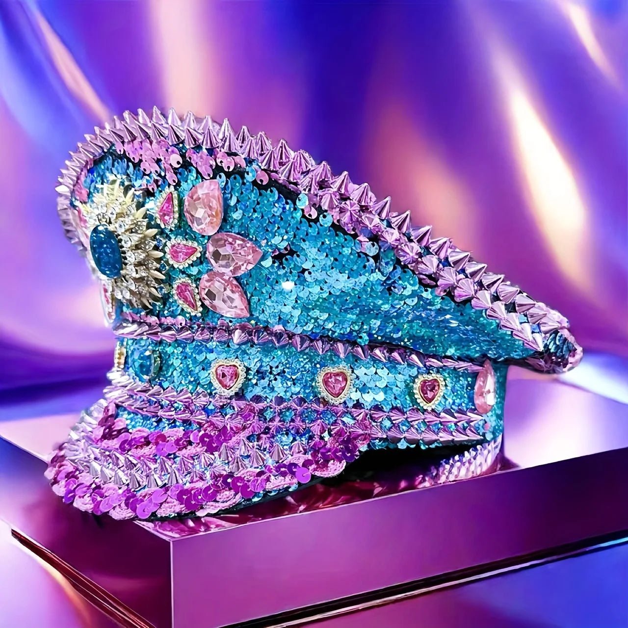 Sequin Festival Captain Hat with Gems – 20 Style Choices -Rave Accessories -Rave Mates