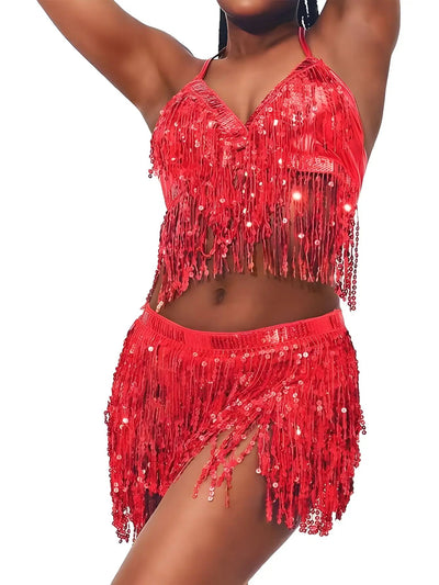 Sequin Fringe Rave Set – Sparkle Festival Outfit -Women's Rave Outfits -Rave Mates