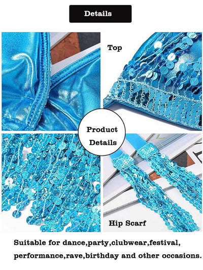 Sequin Fringe Rave Set – Sparkle Festival Outfit -Women's Rave Outfits -Rave Mates