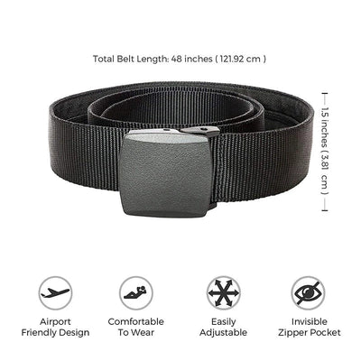 RaveSafe Belt Anti Theft 1.2M - Black - Hidden Stash - Rave Mates