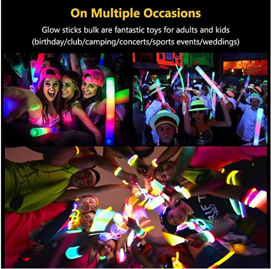 Rave Glow Sticks | LED Foam Soft Batons -Foam Sticks -Rave Mates