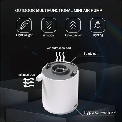 Electric Air Pump with Lamp - Festival Camp Gear - Rave Mates