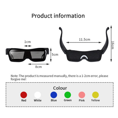 Rave Glasses With Led Text -LED Light -Rave Mates