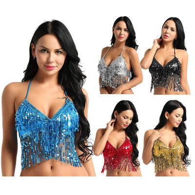 Sequins Tassel Bra -Rave Crop Tops -Rave Mates