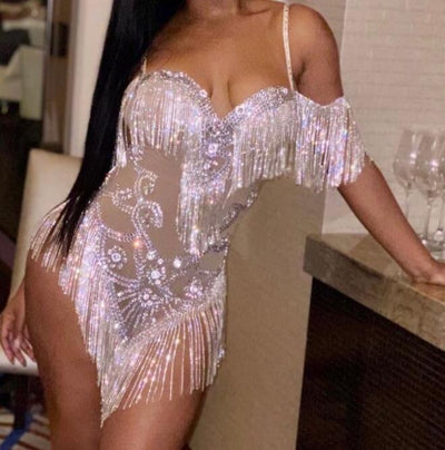 Sparkly Silver Dress -Whole Outfit -Rave Mates