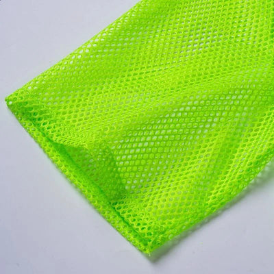 80s Neon Mesh Rave Top – Retro Festival Fishnet Tee -Women's Rave Outfits -Rave Mates