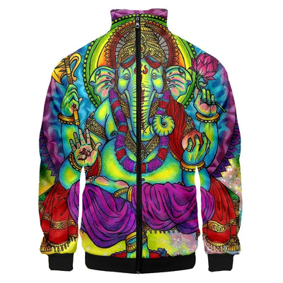 Psychedelic 3D Print Rave Jacket – Unisex Zip-Up Festival Coat
