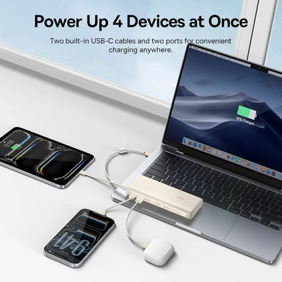 Baseus EnerFill FC41 100W 20000mAh Power Bank with Built-In Dual USB-C Cables