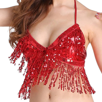 Neckholder-Crop-Top mit Fransen