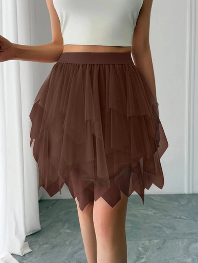 Asymmetrical Layered Chiffon Skirt -Women's Rave Outfits -Rave Mates