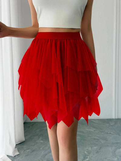 Asymmetrical Layered Chiffon Skirt -Women's Rave Outfits -Rave Mates