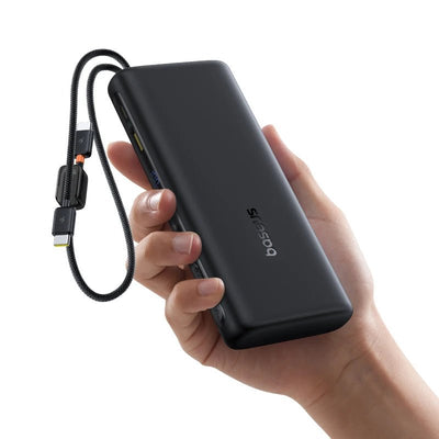 Baseus EnerFill FC41 100W 20000mAh Power Bank with Built-In Dual USB-C Cables - Rave Mates