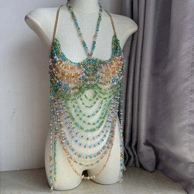 Beaded Festival Body Chain Top Collection 40+ Choices -Rave Tops -Rave Mates