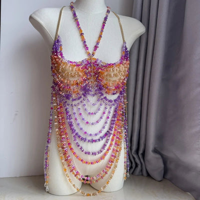 Beaded Festival Body Chain Top Collection 40+ Choices -Rave Tops -Rave Mates