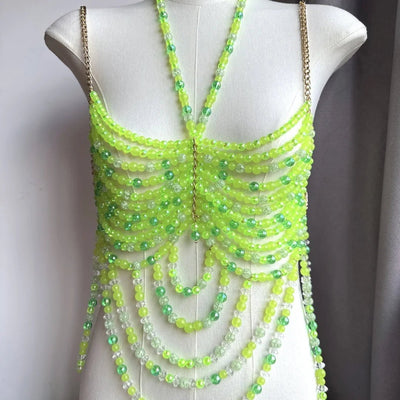 Beaded Festival Body Chain Top Collection 40+ Choices -Rave Tops -Rave Mates
