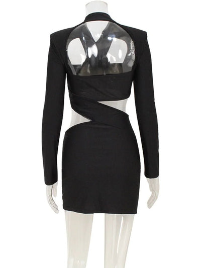 Black Cut-Out Bodysuit Dress – Rave Ready Festival Outfit -Rave Bodysuits -Rave Mates