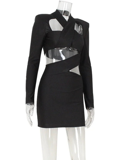 Black Cut-Out Bodysuit Dress – Rave Ready Festival Outfit -Rave Bodysuits -Rave Mates